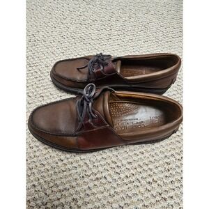 Cole Haan Country Mens Brown Leather Boat Shoes Handsewn Moc Toe Loafers Flex